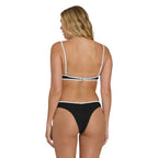 Billabong Tanlines Bound Jaclyn Crop Swim Top in Black Pebble back view