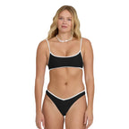 Billabong Tanlines Bound V Hike Swim Bottom in Black Pebble front view