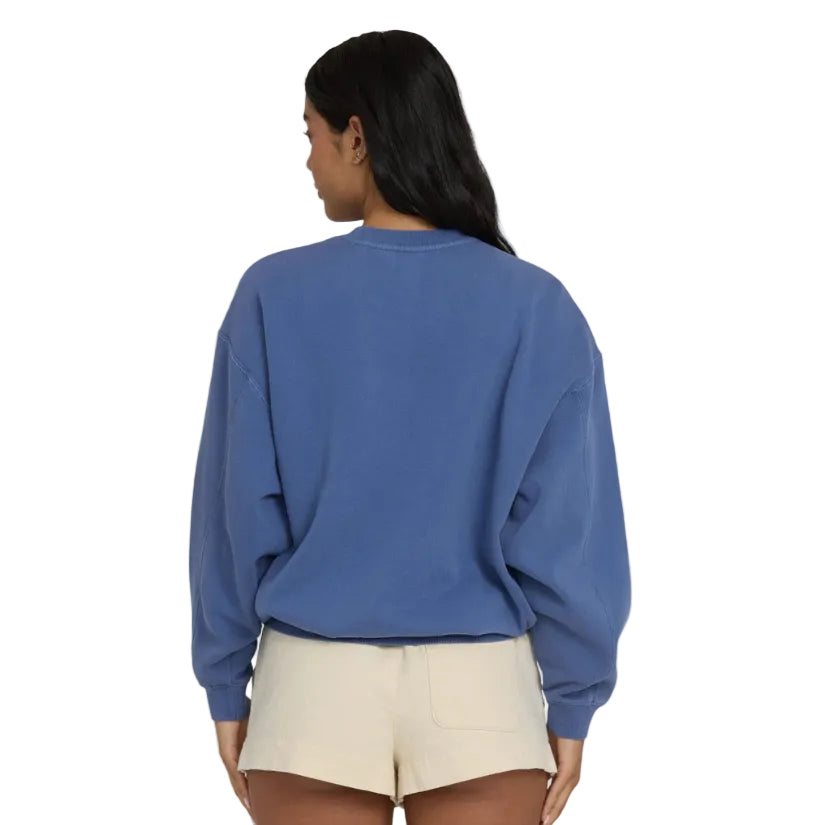 Billabong Treasure Cay Fleece Sweatshirt in Dutch Blue back view