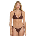 Billabong Twisted Tides Slide Tall Tri Swim Top Espresso front view