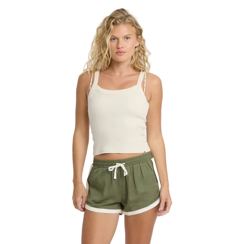 Front view of Billabong Women’s All Time Tank Top in White Cap