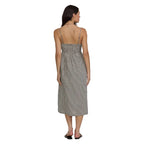 Billabong Women's Beach Check Midi Dress in White and Black back view