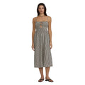 Billabong Women's Beach Check Midi Dress in White and Black front view