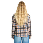 Billabong Women's Breezy Sherpa Shacket in Blue Bell back view