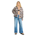 Billabong Women's Breezy Sherpa Shacket in Blue Bell front view