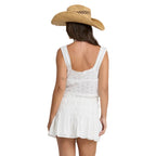 Back view of Billabong Women’s Eyelet Forever Mini Skirt in Salt Crystal