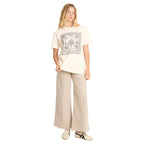 Billabong Women's Heading West SS Tee in White Cap full front view