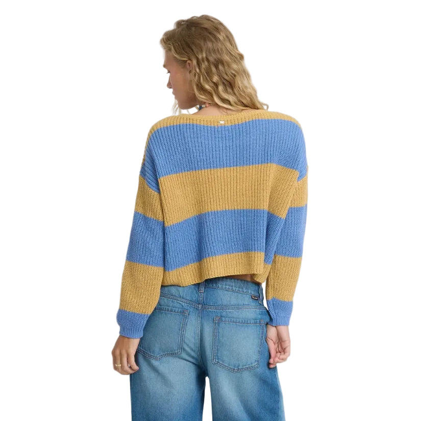 Billabong women’s Lit Light Crewneck Sweater in Curry back view