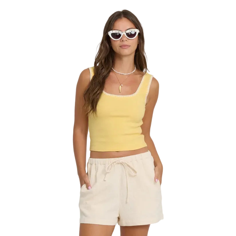 Front view of Billabong Women’s Shell Time Tank Top in Sundress