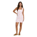Full-body view of model wearing Billabong Sunlit Sky Mini Dress in Salt Crystal
