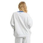 Billabong women’s Sunset Palm Crewneck Sweatshirt in Heather Gray back view