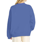 Back view of Billabong Women’s Surf Camp Heritage Graphic Sweatshirt in True Navy