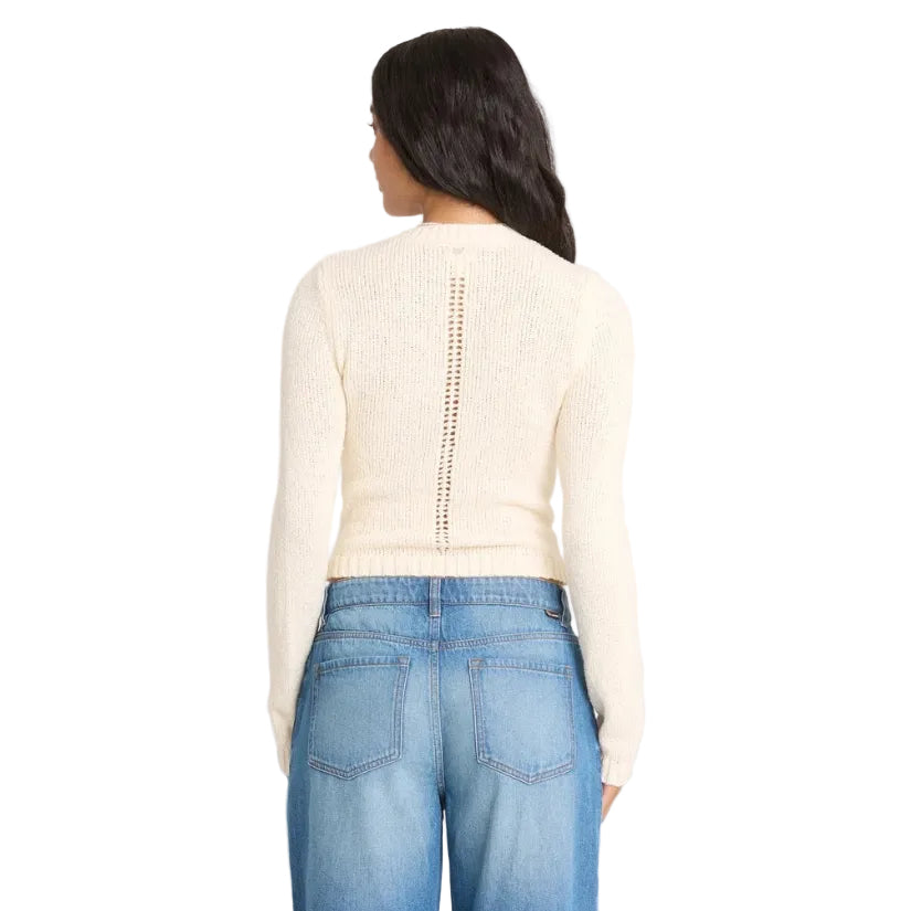 Billabong Women's Sweet Clare Sweater in White Cap back view