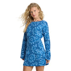 Billabong Women's Way Out West LS Mini Dress in True Navy front view