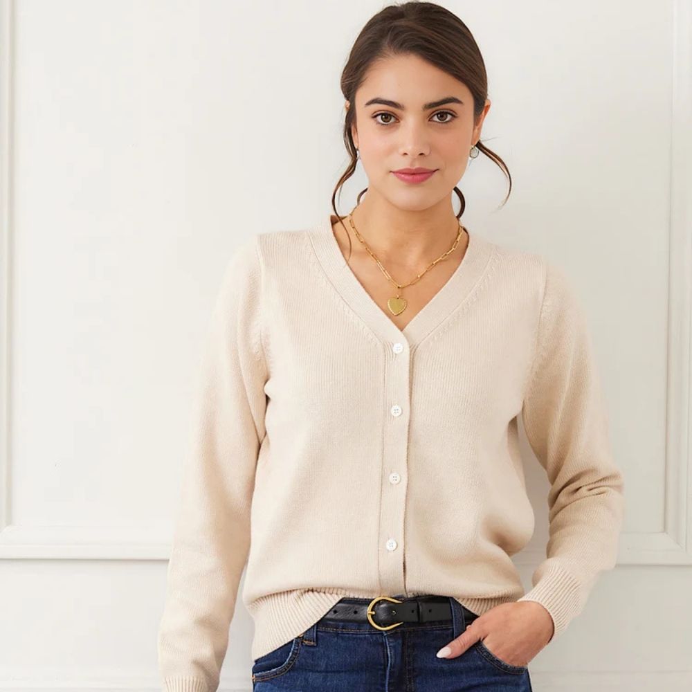 V-Neck Cardigan Sweater