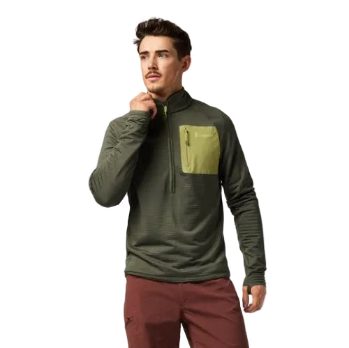 Men’s Cotopaxi Otero Fleece Half-Zip Pullover in Fatigue front view
