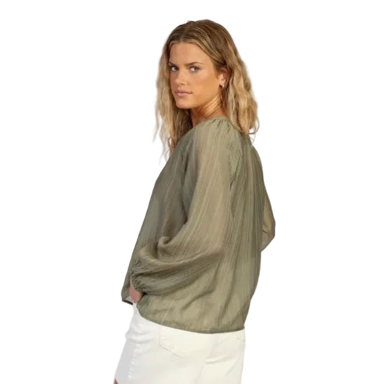 Dylan Gigi Blouse in Olive back view