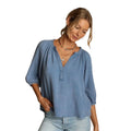 Dylan Jolie Top With Fringe in Vintage Blue front view
