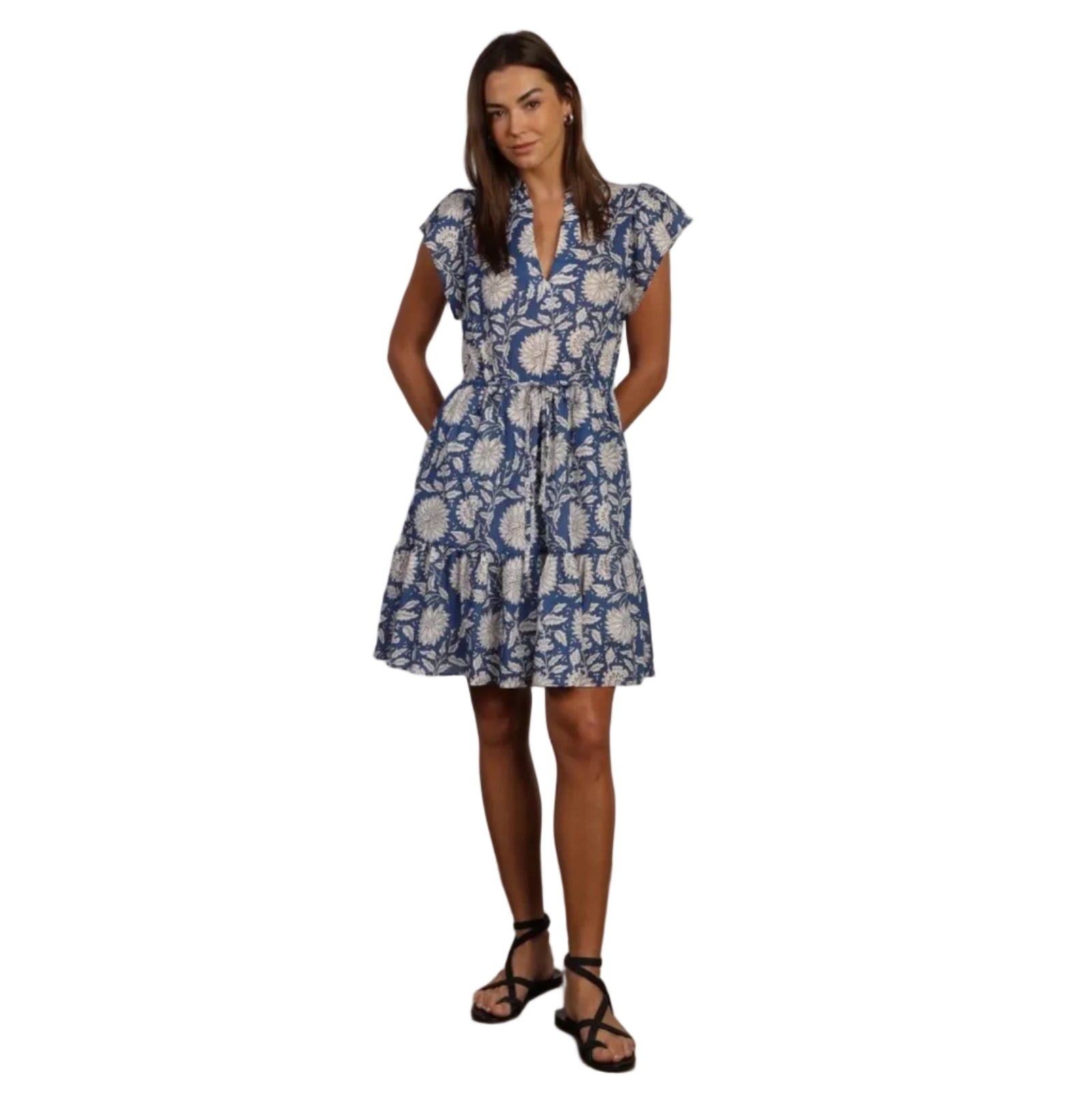 Dylan Kyra Dress Blue front view