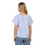 Dylan Parker Raglan Top in Blue back view