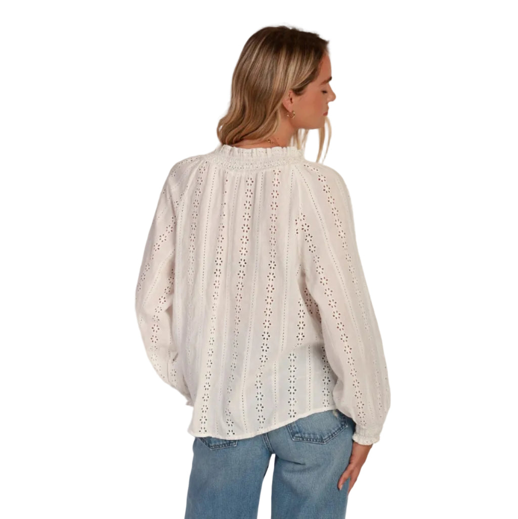 Back view of Dylan Talia Blouse in White