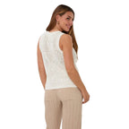 Esqualo 3D Crochet Top White back view