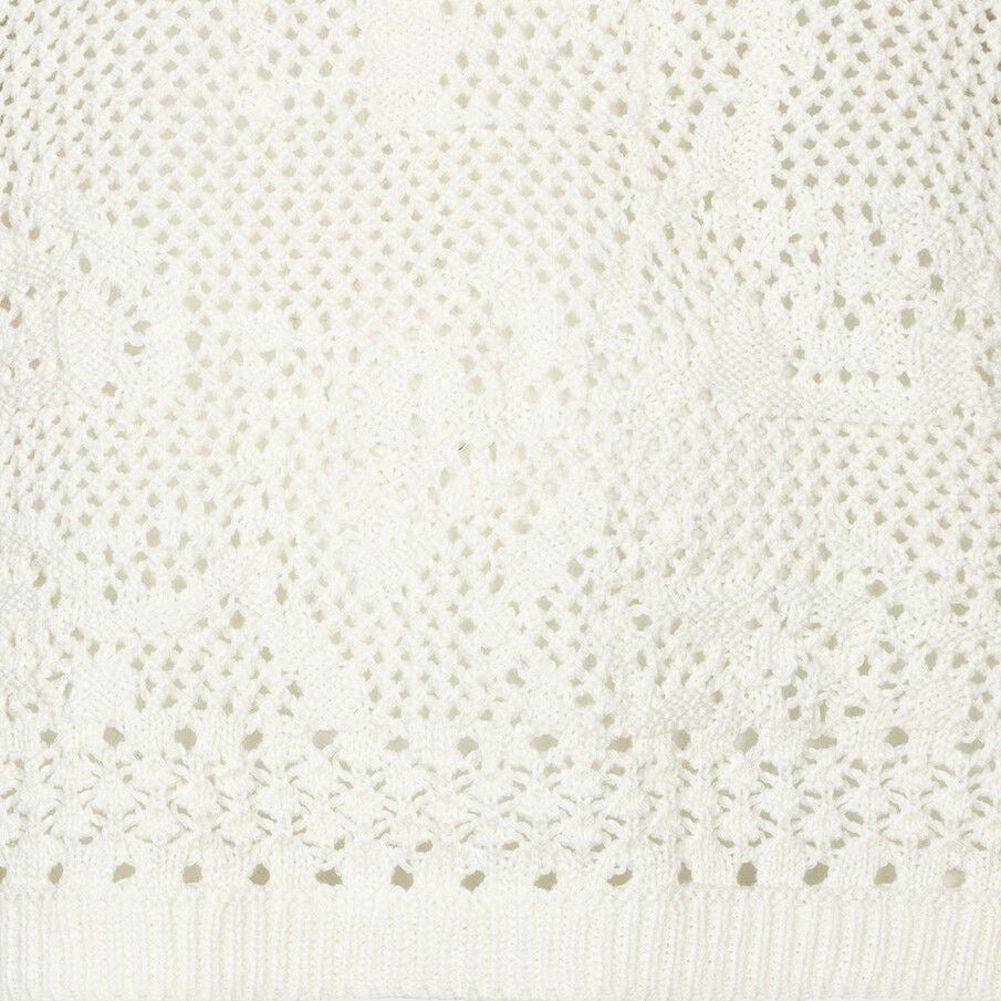 Esqualo 3D Crochet Top White crochet detail
