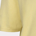 Close-up of the Esqualo Basic Knit Short Sleeve Sweater in Lemon highlighting the soft knit texture and fine detailing