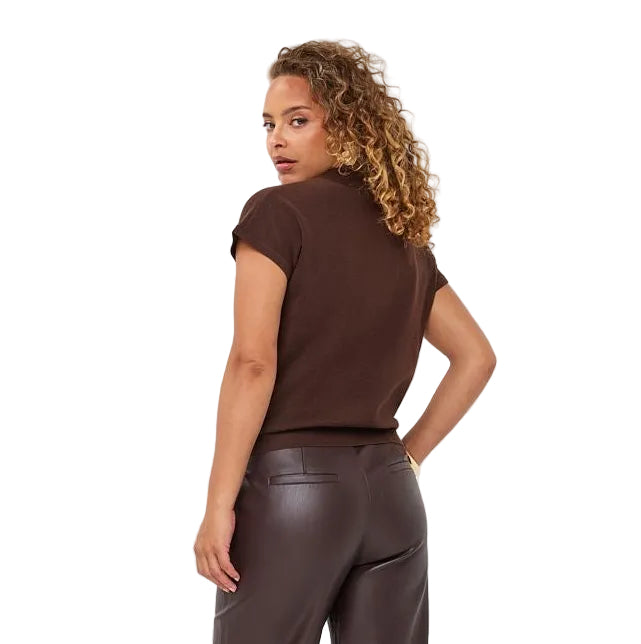 EsQualo Batwing Sweater in Cacao back view