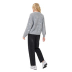 EsQualo Heart Sweater in Grey back view