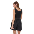 Esqualo Satin Binding Rib Knit Singlet Black back view