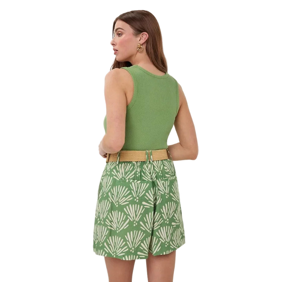 Esqualo Tropical Print Shorts back view displaying the colorful print and lightweight construction