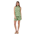 Esqualo Tropical Print Top front view showcasing the vibrant tropical print and flattering silhouette