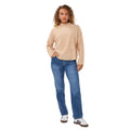 EsQualo Women's Straight Denim Jeans in Jeans Blue front view