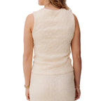 EsQualo Bubble Flower Singlet  back view in Cream