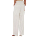 Esqualo Linen Striped Trousers Back View
