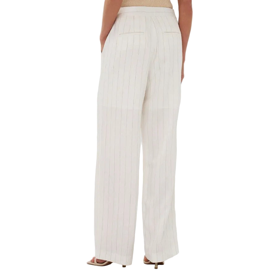 Esqualo Linen Striped Trousers Back View