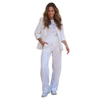 Esqualo Linen Striped Trousers Front View