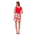 EsQualo Satin Binding Rib Knit Singlet in Red back view