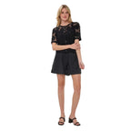 Esqualo Short Sleeve Crochet Cardigan Full Length View