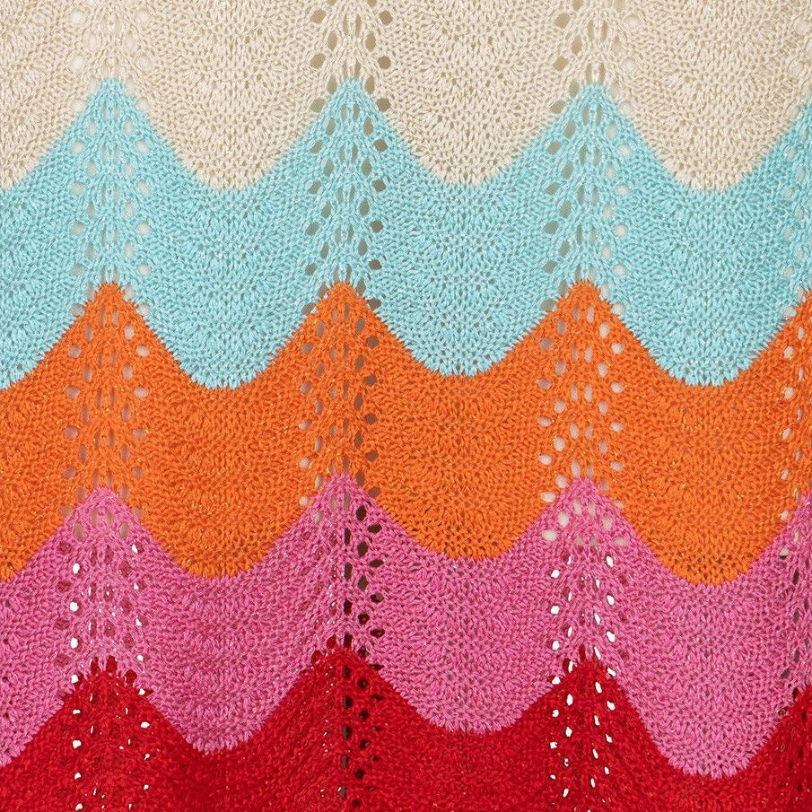 Close-up detail of EsQualo Zig Zag Dress pattern and fabric