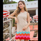Model wearing EsQualo Zig Zag Dress