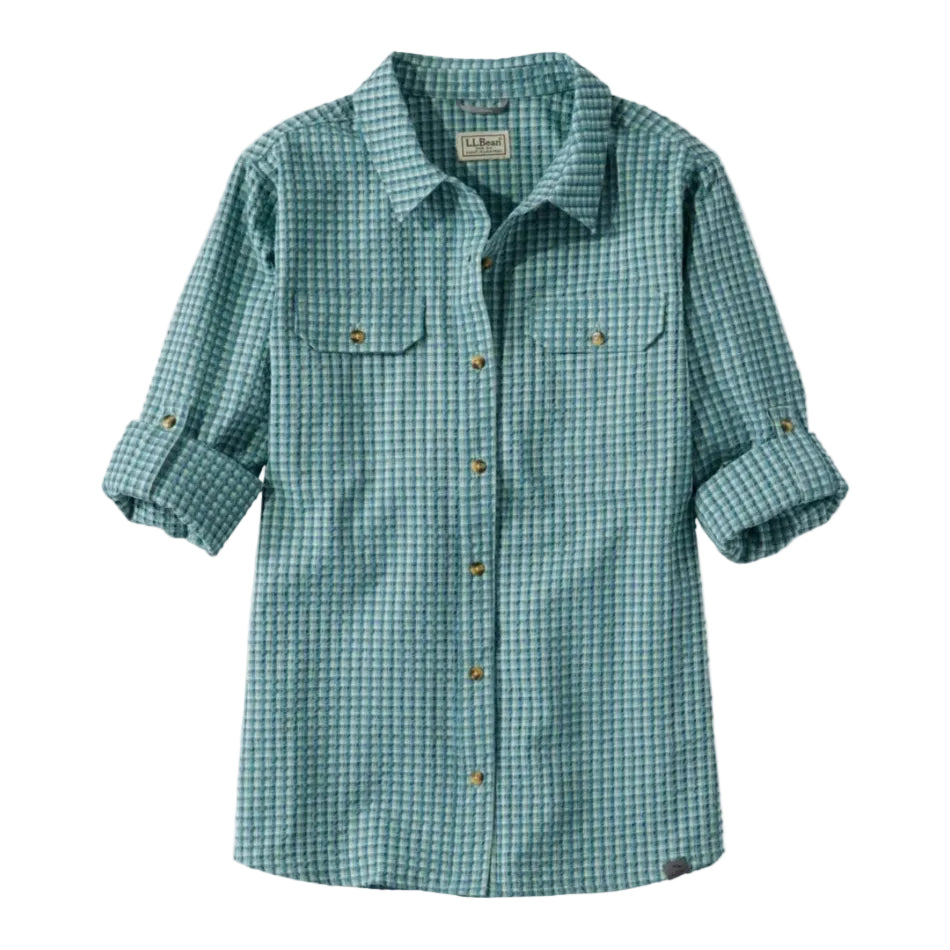 ExOfficio No Fly Zone Seersucker Explorer Shirt Plaid plaid fabric detail
