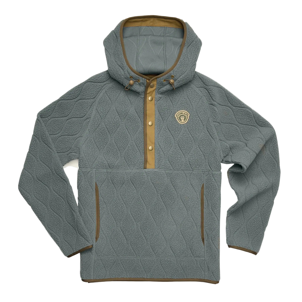 Howler Brothers Men's Chisos Hooded Pullover in Capillary Waves Stormy Sea, front view