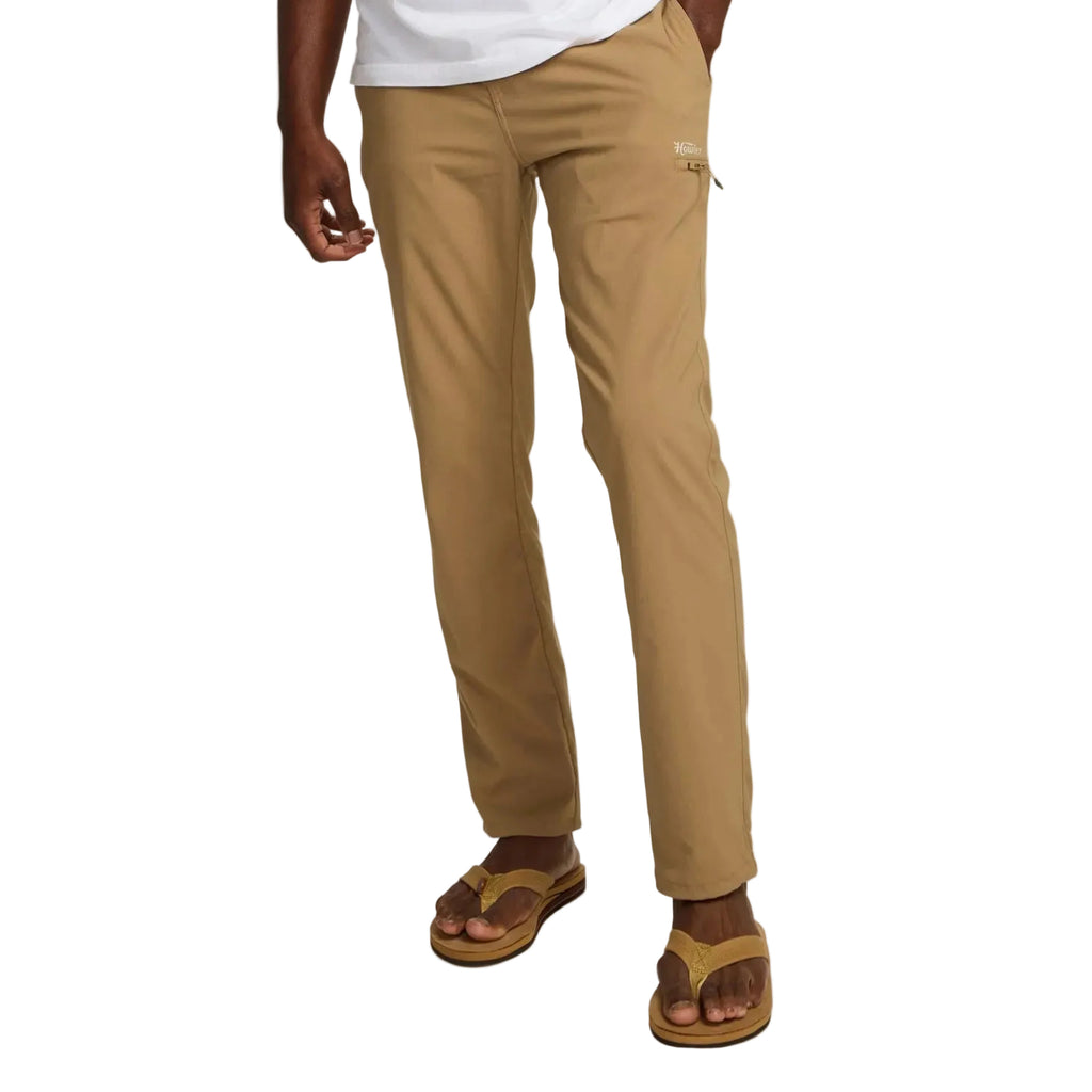 Howler Brothers Electrolight Tech Pants in Deep Khaki front view