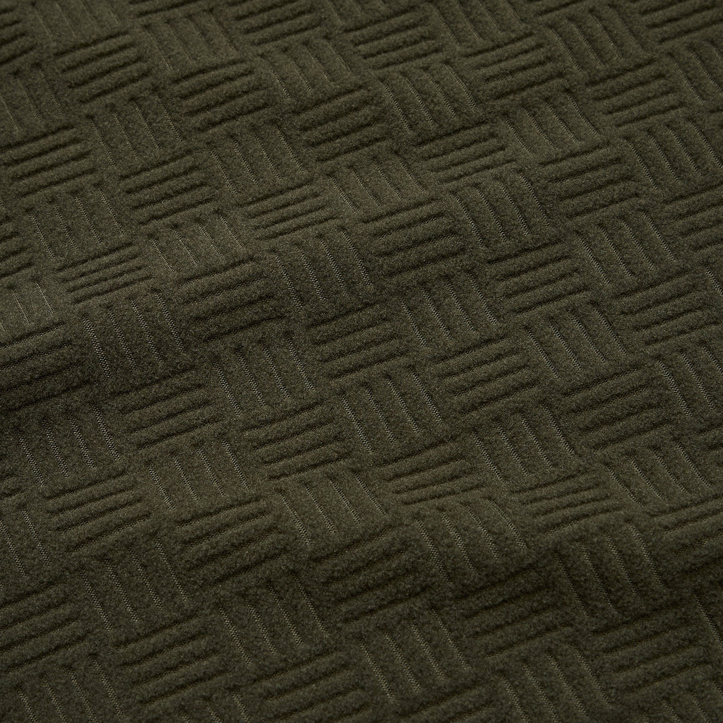 Grid fleece detail of Howler Brothers Men's Eleos Fleece Crewneck in Grids Army