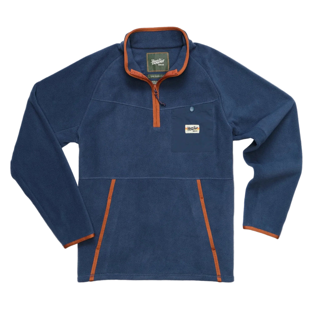 Howler Brothers Men's Free Range Fleece Pullover in Nightfall front view