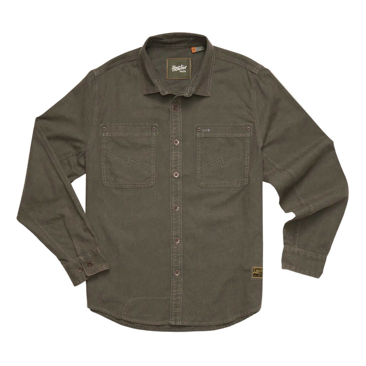 Howler Brothers Men's HB Trade Shirt in Anthracite front view
