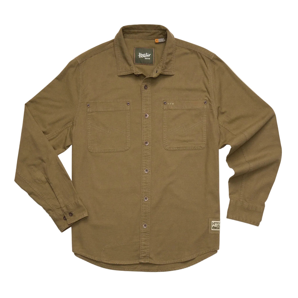 Howler Brothers Men's HB Trade Shirt in Faded Olive front view