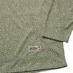 Howler Brothers Men's Loggerhead Hoodie in Pond Patterns / Mermaid, detail of full-coverage hood